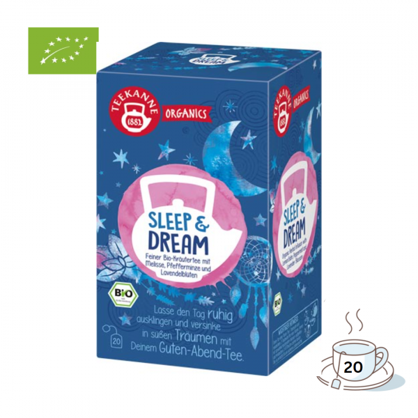 Teekanne Bio Tee Sleep & Dream Bio-Kräutertee, 20 Teebeutel im Kuvert